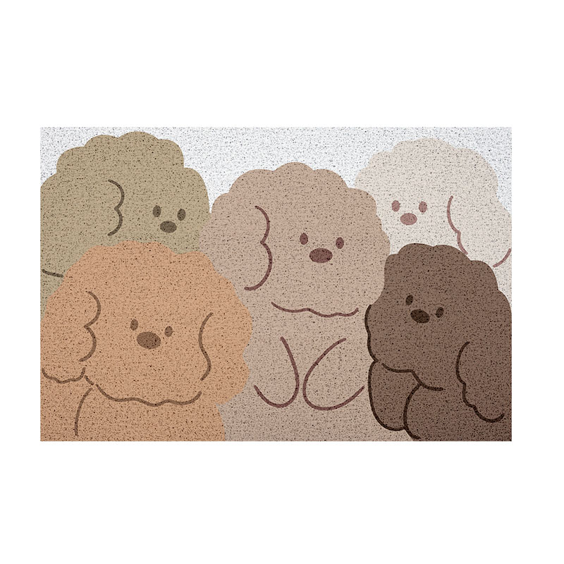 卡通狗狗可裁剪丝圈地毯入户门口蹭脚垫耐脏耐磨玄关进门地垫家用