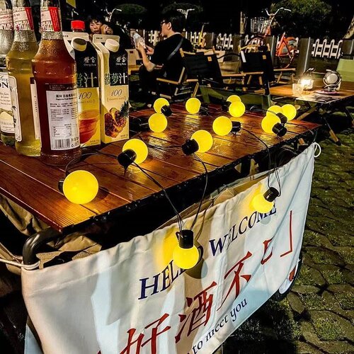 现货夜市摆摊灯氛围灯灯串led彩灯野营天幕帐篷装饰灯户外防水露