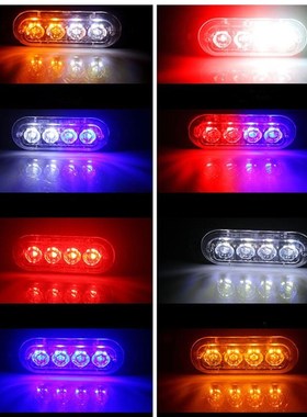 4LED Car Strobe Warning Light Grill Flashing Breakdown Emerg