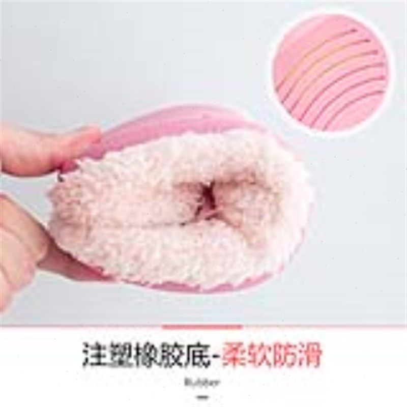 月子鞋秋季可爱包跟室内产后毛绒棉拖鞋女秋冬天卡通软底家居拖鞋