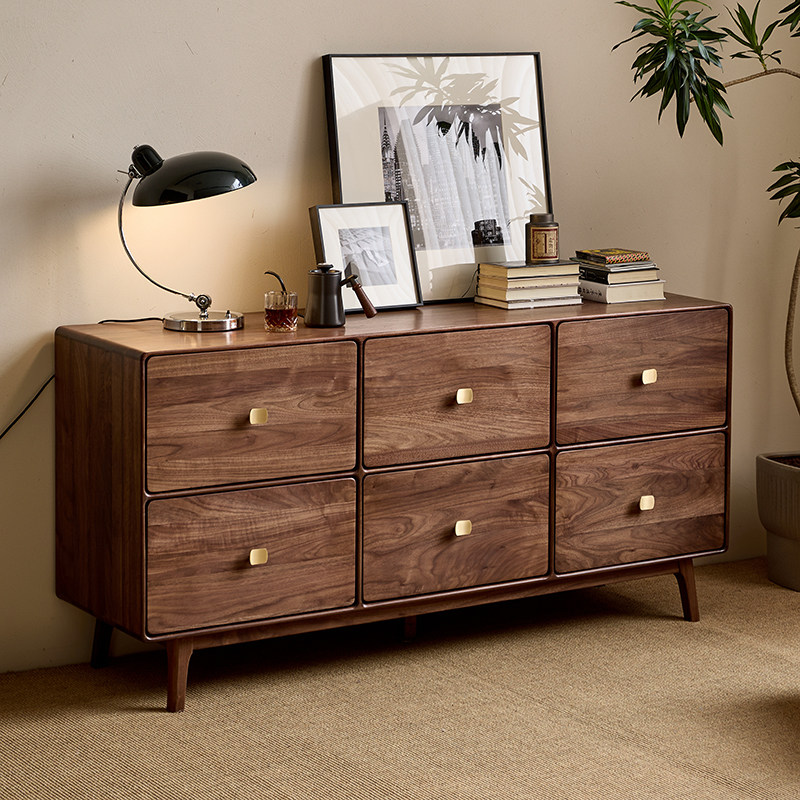 北美黑胡桃实木斗柜客厅玄关柜靠墙收纳柜收纳柜餐边抽屉柜六斗柜,住宅家具,斗柜,淘宝优惠券,粉丝福利购,淘宝优惠卷