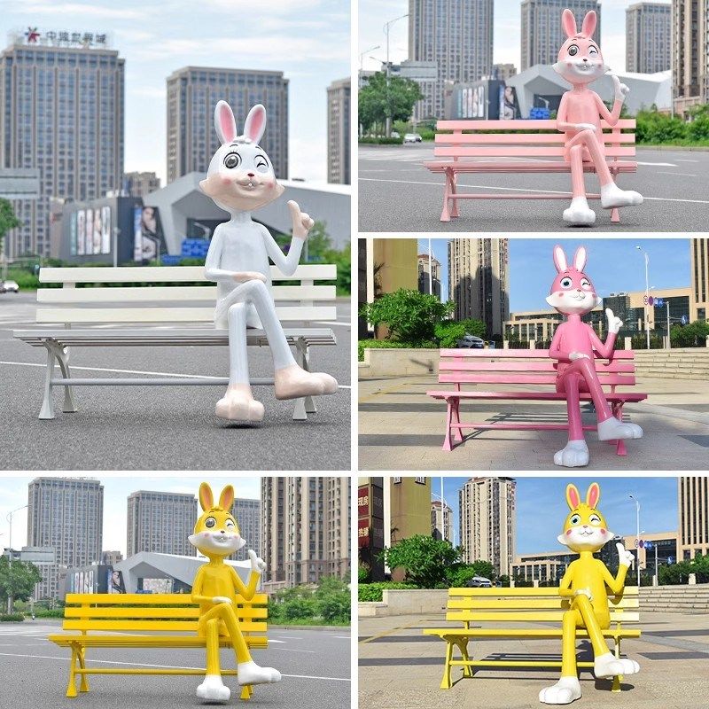 户外休闲卡通动物公园椅商场小区幼儿园景区网红店玻璃钢雕塑摆件,家居饰品,户外/庭院摆件,淘宝优惠券,粉丝福利购,淘宝优惠卷