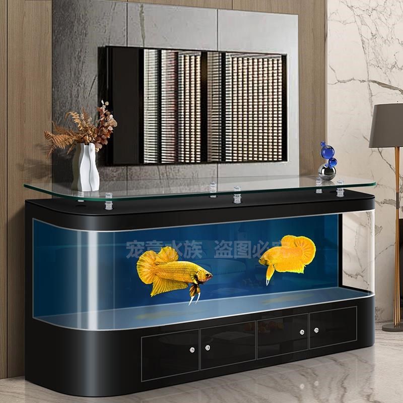 热弯一体成型落地鱼缸客厅大型靠墙背滤生态懒人电视柜茶几水族箱,宠物/宠物食品及用品,底柜/落地缸,淘宝优惠券,粉丝福利购,淘宝优惠卷