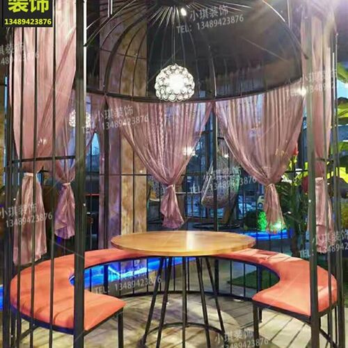 欧式铁艺装饰鸟笼婚庆摆设户外花园商场餐厅大型大号卡座摄影定做