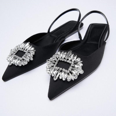 极速Sandals Straps Black Shoes for Women Shallow Mouth Summe