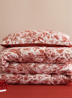 15Y红色新h疆长绒棉丨四件套纯棉床单被套高支高密轻奢感床品