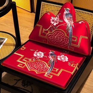 新中式餐桌椅垫子中式红木椅子坐垫实木家具圈椅茶桌椅官帽椅座垫