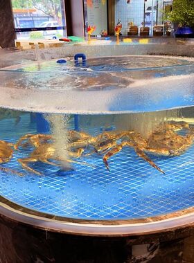 新款海鲜缸大型固定式鱼缸海鲜池商用异型玻璃缸海水缸可全国厂家