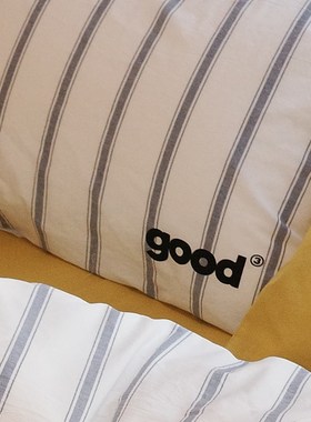 商店m枕 hoae条纹100牛奶绒t套抱枕复古简约四件新品