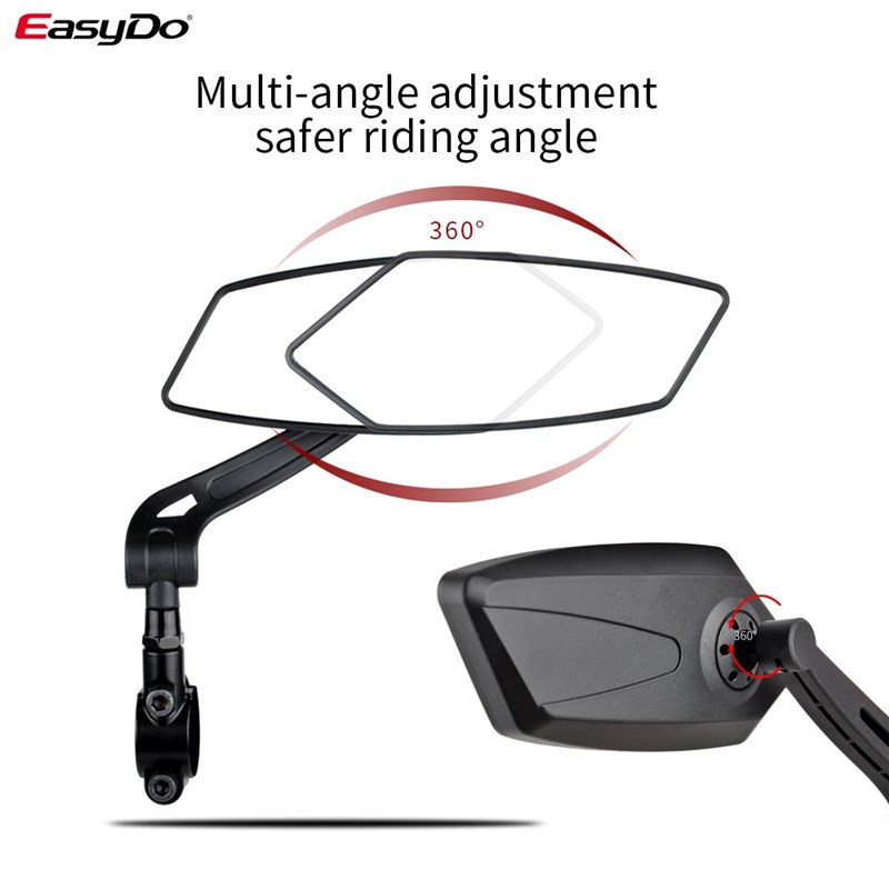 EasyDo Bike Rear View Mirror 360 Degree Rotate for Bike MTB