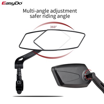 EasyDo Bike Rear View Mirror 360 Degree Rotate for Bike MTB