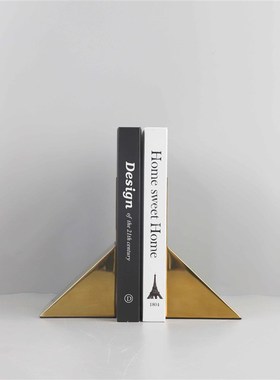 现代简约金属三角形书档书靠桌面摆件客厅卧室书房酒店家居装饰品