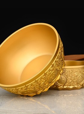 纯铜聚宝盆摆件黄铜存钱罐店铺客厅家用全铜实心铜盆铜缸大号铜器