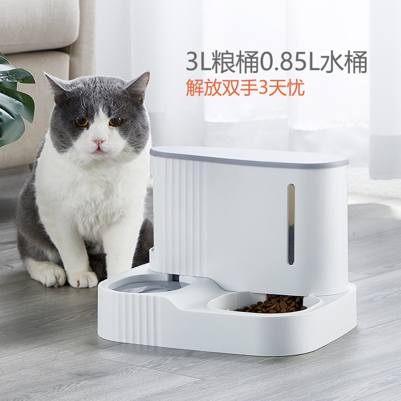 猫碗猫食盆宠物碗猫盆猫咪食盆双碗自K动饮水大容量狗碗饮水器