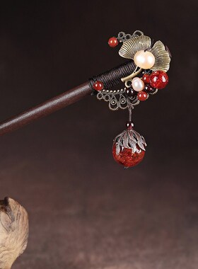 Ancient hairpin hairpin hairpin wooden hairpin step waving t