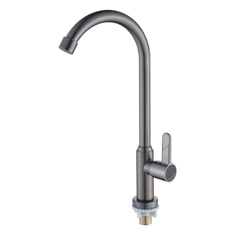 单把单孔不锈钢单冷洗菜盆水龙头阳台洗手盆洗衣台枪灰色轻奢龙头,家装主材,智能厨房龙头,淘宝优惠券,粉丝福利购,淘宝优惠卷