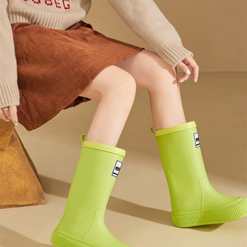 雨靴女款高筒防滑耐磨一体雨鞋成人时尚日系外穿保暖户外2024新款