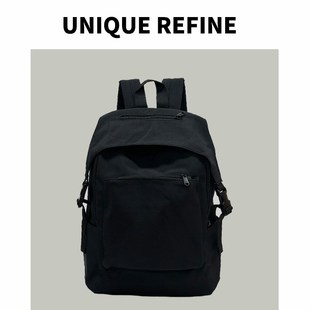 防盗设计背包女黑色书包小个子简约美式女生大学生女士小众双新款