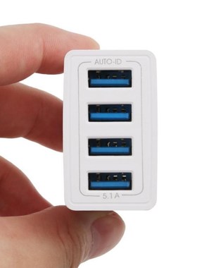 4 USB Port 5V Interface Mobile Phone Charging Plug Adapter F