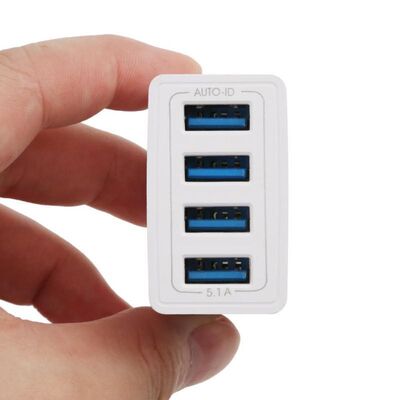 4 USB Port 5V Interface Mobile Phone Charging Plug Adapter F