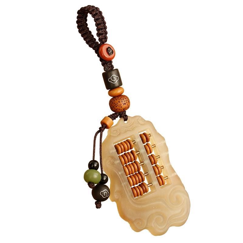 天然羊角算盘汽车钥匙扣男士复古手工高档创意礼品招财匙钥扣挂件,节庆用品/礼品,钥匙扣,淘宝优惠券,粉丝福利购,淘宝优惠卷