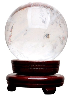 祥云阁白水晶球摆件风p水用品大号天然矿石熔炼水晶球安宅客厅摆