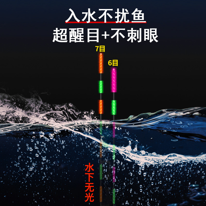 推荐青鱼大物立式7目跑铅电子漂超长夜光漂无铅自立浮漂日夜两用