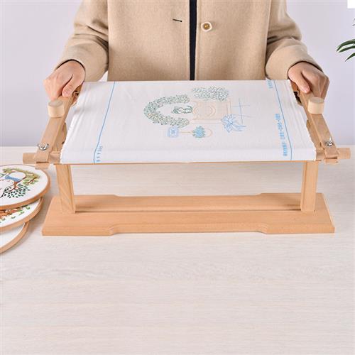 刺绣桌面台式榉木绣架十字绣绣框家D用多功能刺绣固定绣绷绣夹工