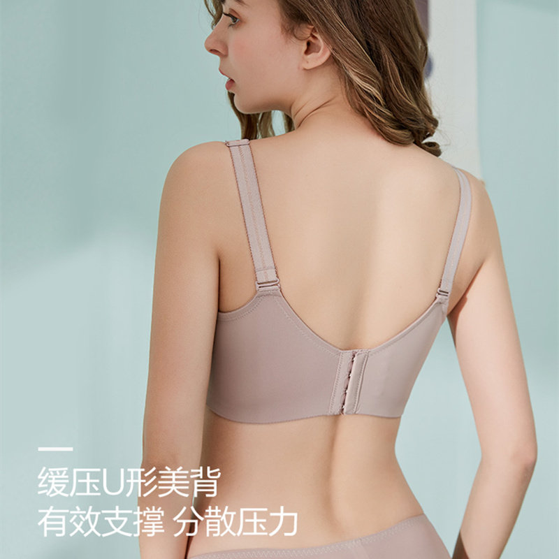 光面蕾丝哺乳文胸全罩杯e薄款内衣女聚拢大胸显小孕妇bra白色
