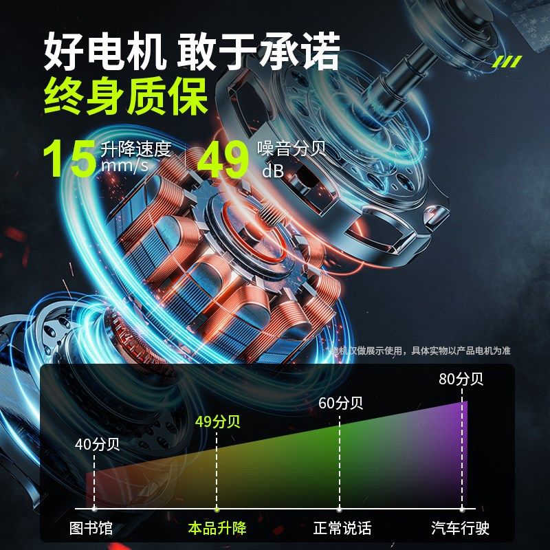 I4P胡桃木电动升降桌工作台家用站立式80cm1米小尺寸小户型电脑桌