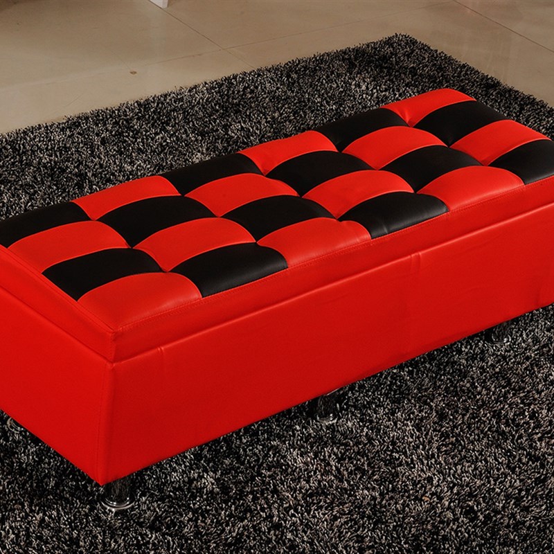 新品长条沙发试换鞋凳收纳箱储物娃娃收藏箱子实体娃娃带锁沙发皮