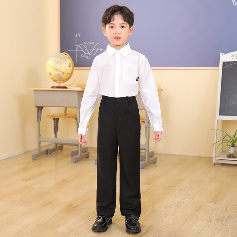 男童西装裤子黑色直筒儿童西裤男孩校服春秋英伦风小学生演出礼服