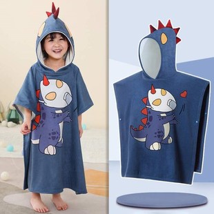 男孩可带帽速干浴巾儿童吸水夏大人毛巾斗篷穿游泳洗澡女浴袍
