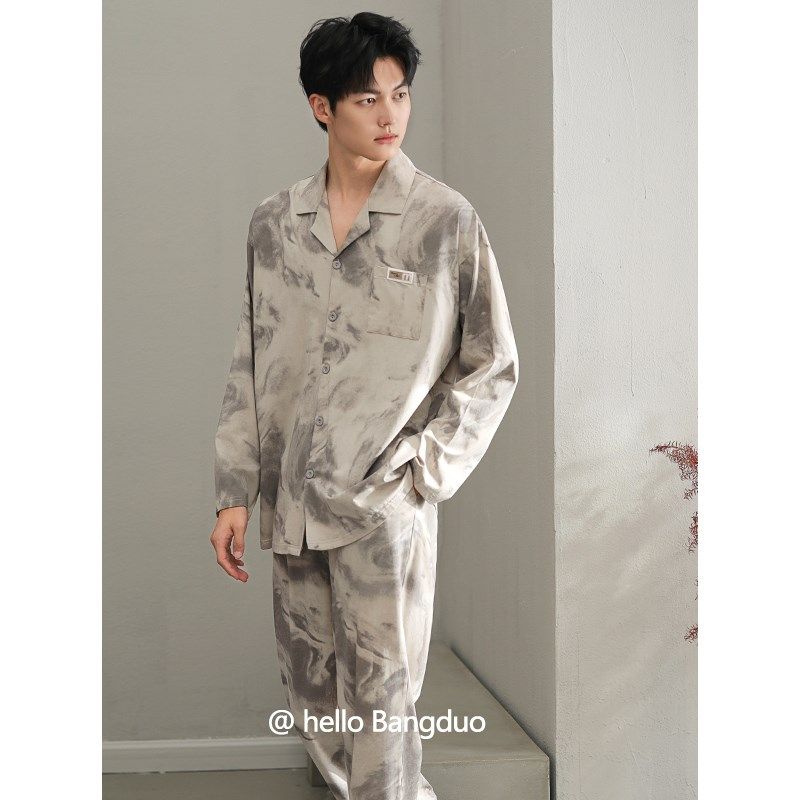 睡衣男士春秋款长袖男款秋季薄款加大码秋冬高级感家居服套装