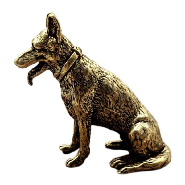 crass Metal LuBky Fortune Dog Statue Small Ornament Vintage