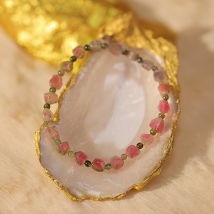 《青梅煮酒》天然西瓜碧玺手串女小众精致彩色串珠手链高级感礼物