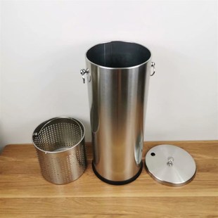 不锈钢大号茶水桶圆形茶叶茶渣过滤垃圾排水桶茶道废水收集桶商用