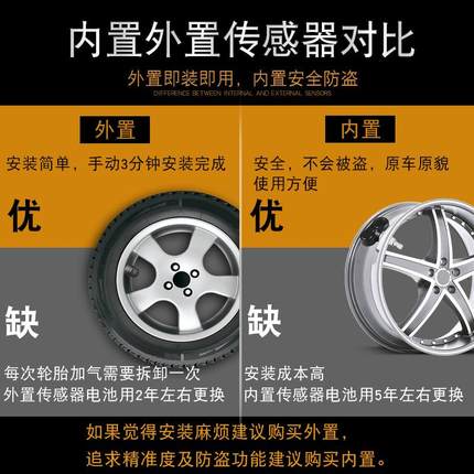 促销外置无线监d测太阳能胎压汽车器轮胎检测铁将军内置高精度仪