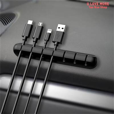 网红Silicone Porous Data Cable Wire Organizer Earphone Clip