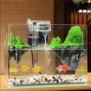 天空之城鱼缸造景仿真石头创意山景悬浮假假山装饰摆件悬浮壁山