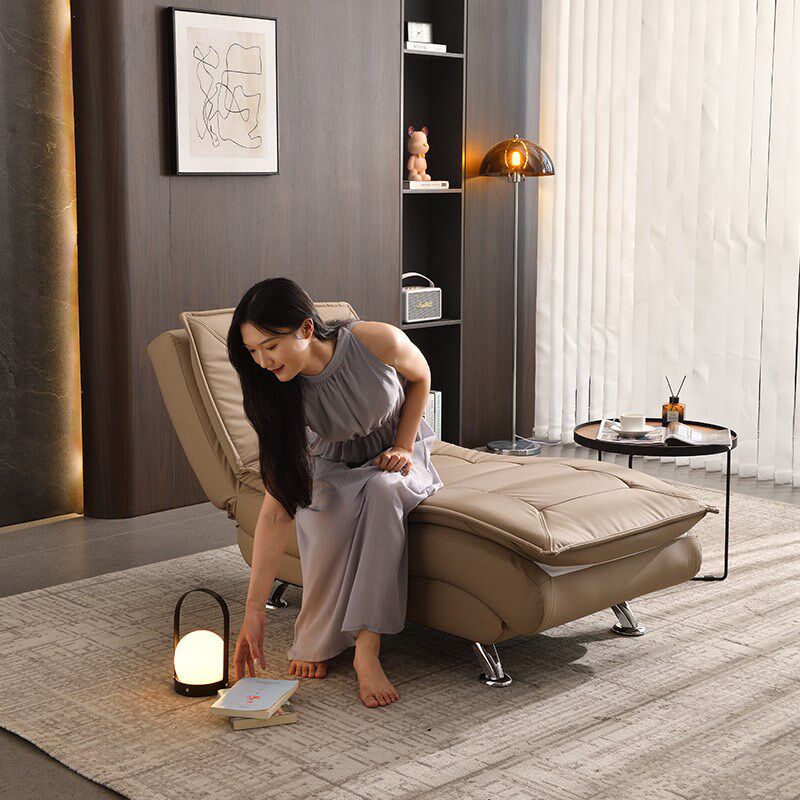 免洗布懒人沙发躺椅单人贵妃小户型客厅休闲折叠午休沙发床科技布