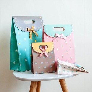 paper portable bag gift birthday box tie 极速Bow