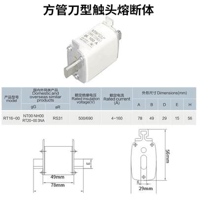 现货速发陶瓷低压熔断器盒保险丝座快速熔断熔丝NT1芯芯子底座管r