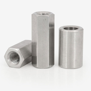 1.5 1.25M16 304不锈钢加高六角细牙接头螺母圆柱接头螺母M8 1M12