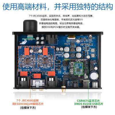 新品双ES9038Q2M XMOS蓝牙5.0 接收器 发烧MDAC音频解码器DSD512