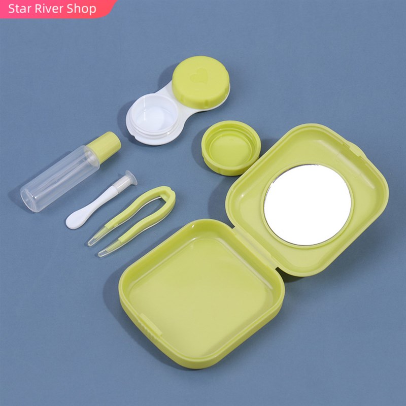 网红1PC Lovely Travel Kit Pocket Mini Contact Lens Case Trav