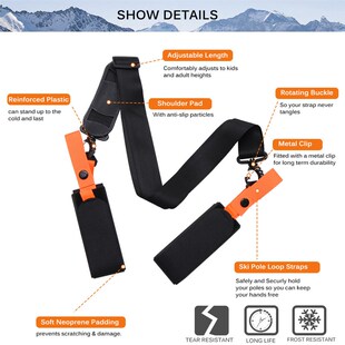 Lash Carrier Shoulder 极速Snowboard Pole Strap Hand Skiing