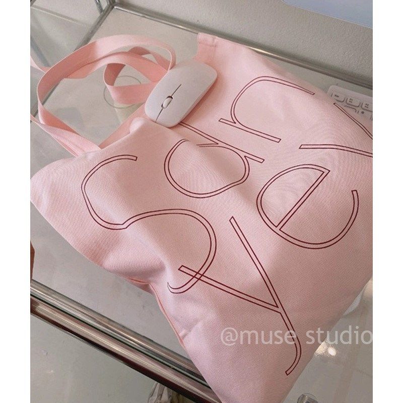 高级感小众帆布包女大容量粉色单肩包生手布袋子上课大学时尚新品,箱包皮具/热销女包/男包,时尚帆布包,淘宝优惠券,粉丝福利购,淘宝优惠卷