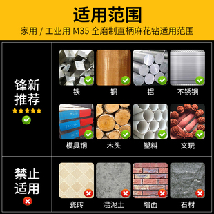 20.0MM 德国钴领含钴不锈钢专用麻花钻头高速钢打孔钻手电钻13.1