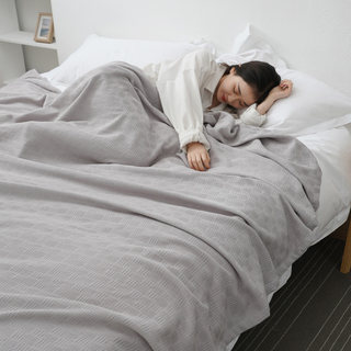 夏季薄款毛巾被纯棉纱布单人午睡小毯子办公沙发用盖毯空调毯被子
